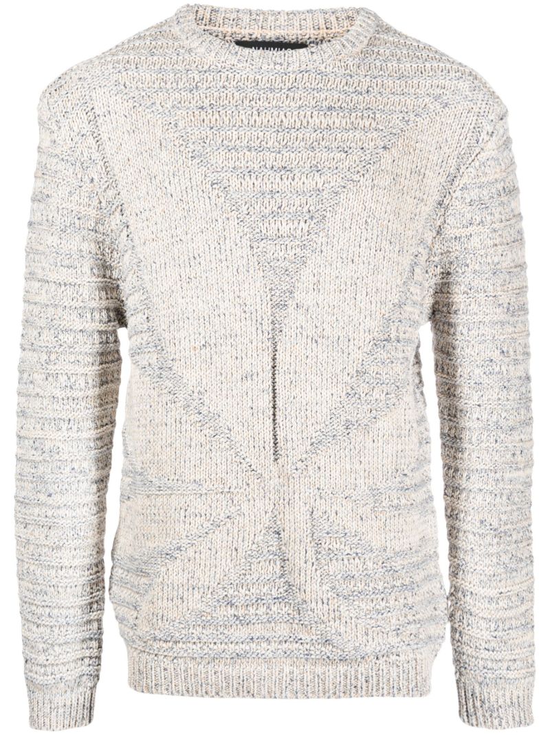 Neutral Knitted Panelled Jumper