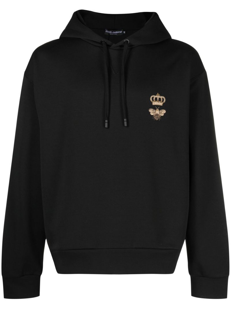 Black Bee Embroidered Hoodie