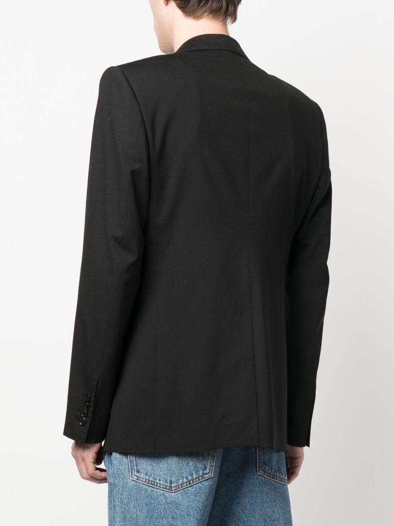 Black Single-breasted Wool Blazer