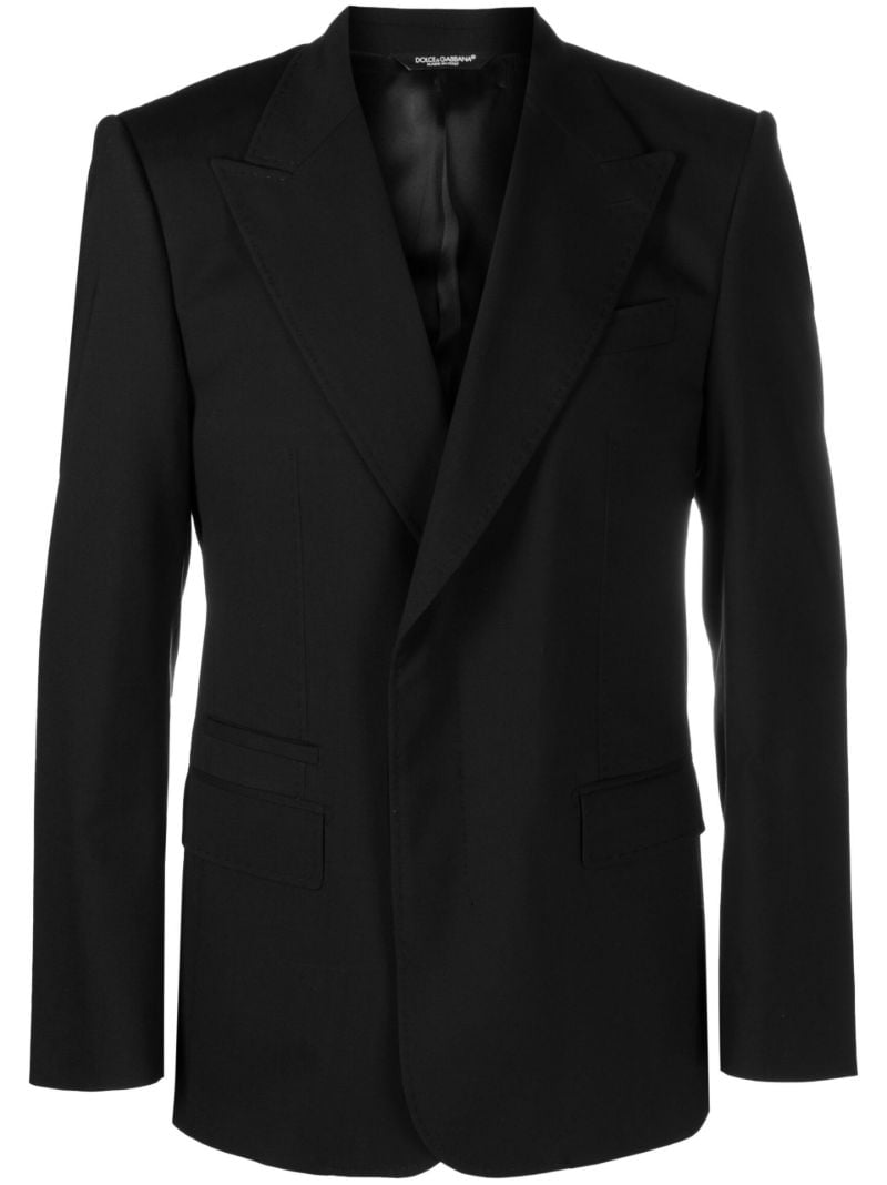 Black Single-breasted Wool Blazer