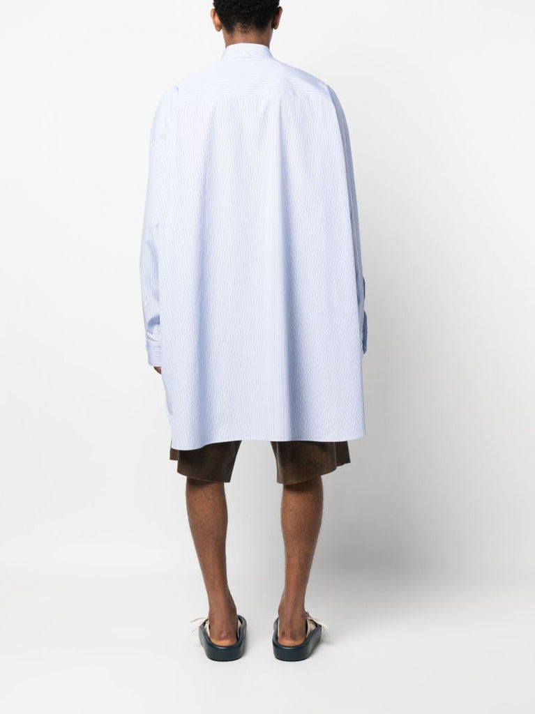 Blue Vertical Stripe Long Sleeve Shirt