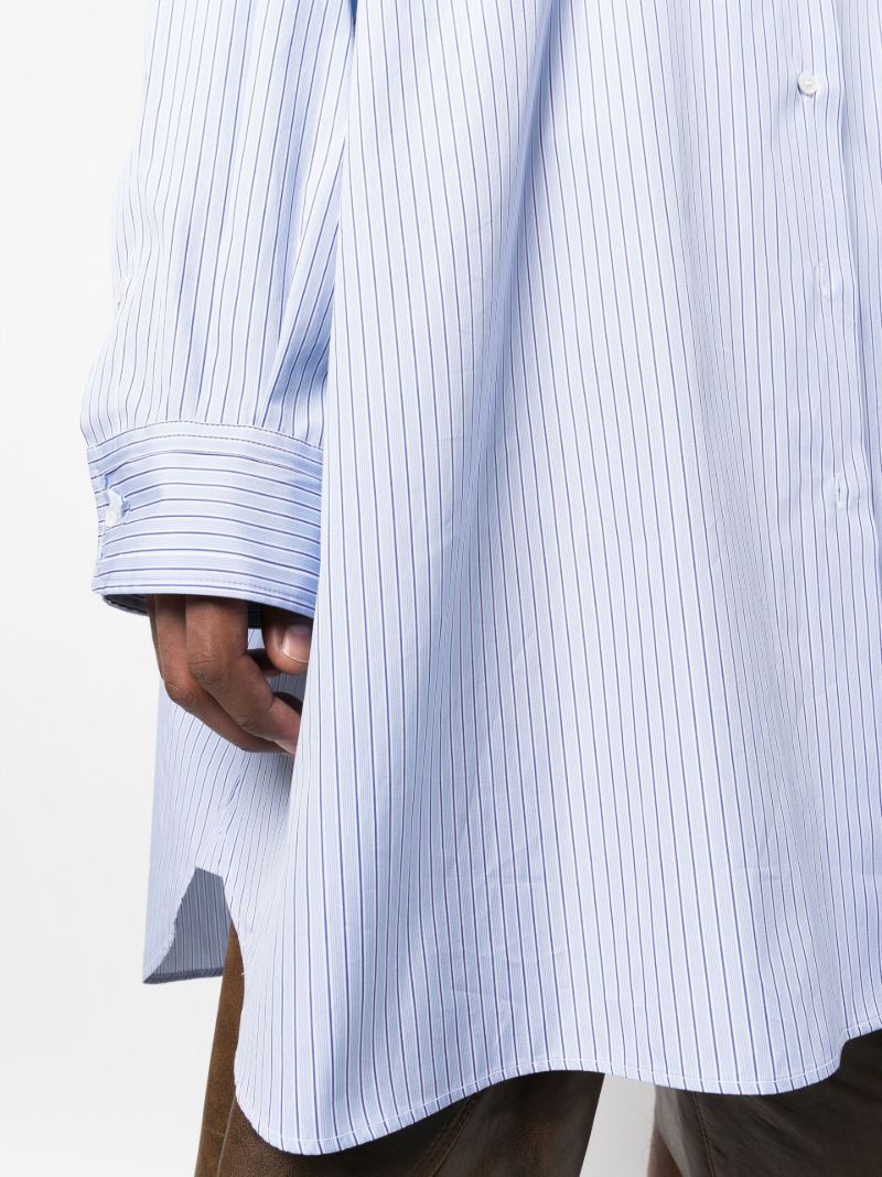 Blue Vertical Stripe Long Sleeve Shirt