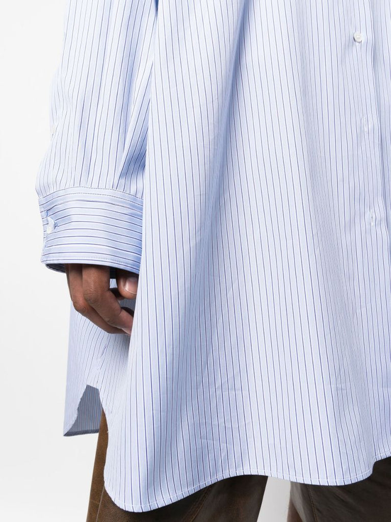 Blue Vertical Stripe Long Sleeve Shirt