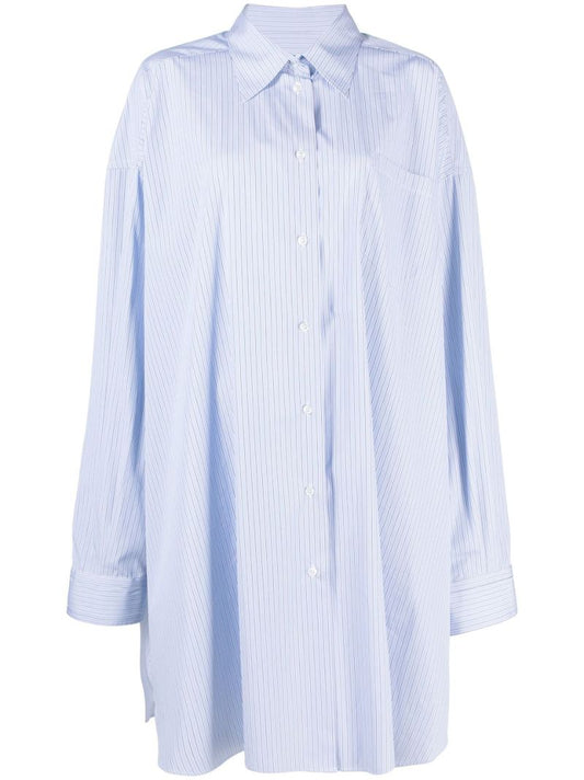 Blue Vertical Stripe Long Sleeve Shirt