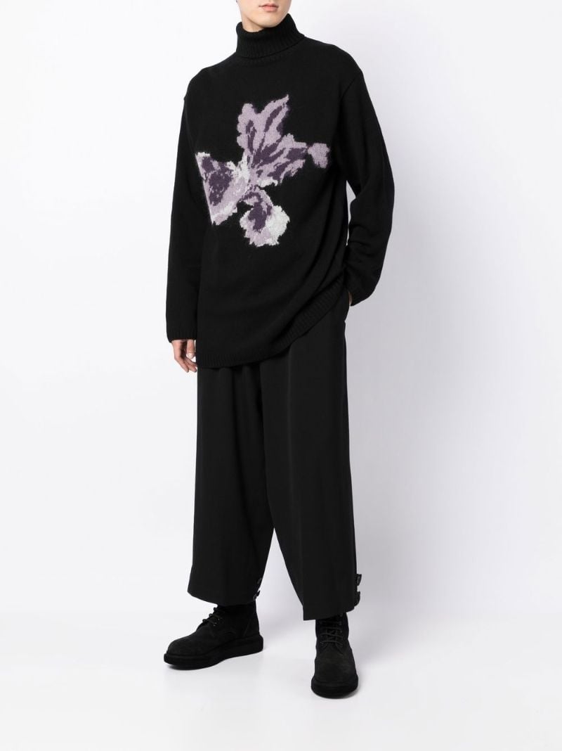 Floral Intarsia-knit Wool Sweater