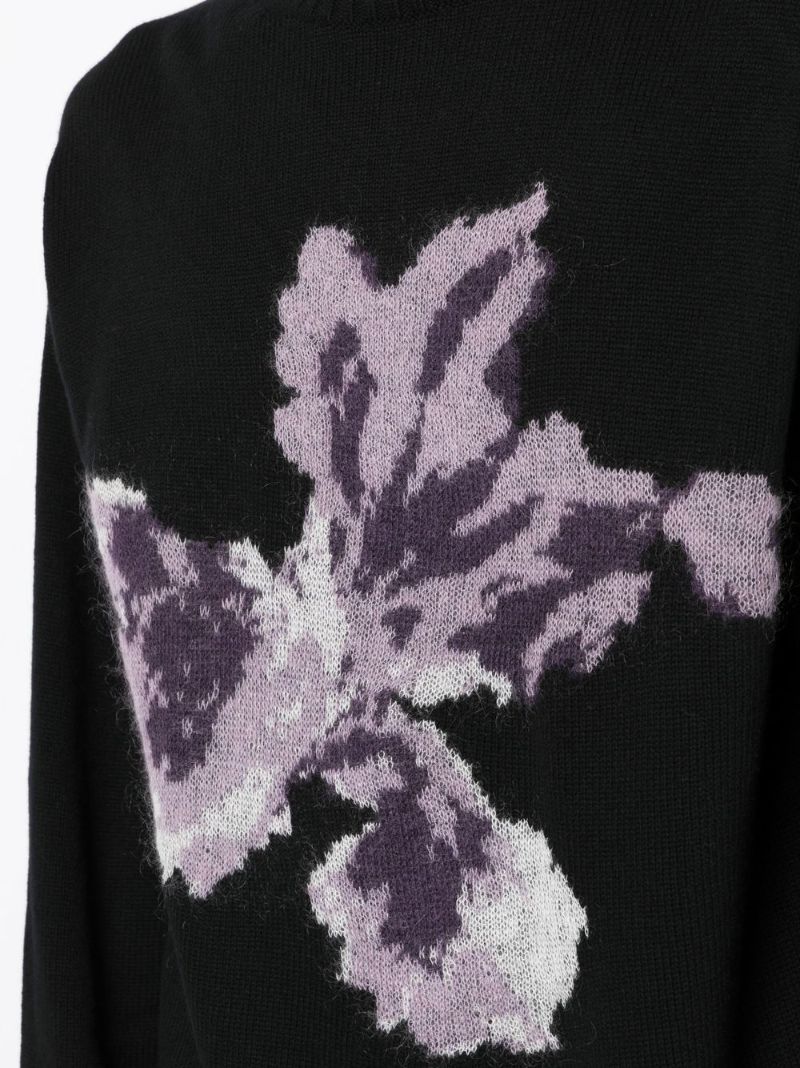 Floral Intarsia-knit Wool Sweater