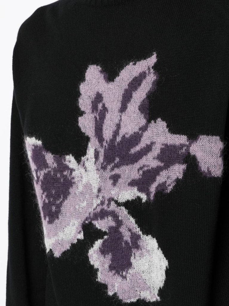 Floral Intarsia-knit Wool Sweater