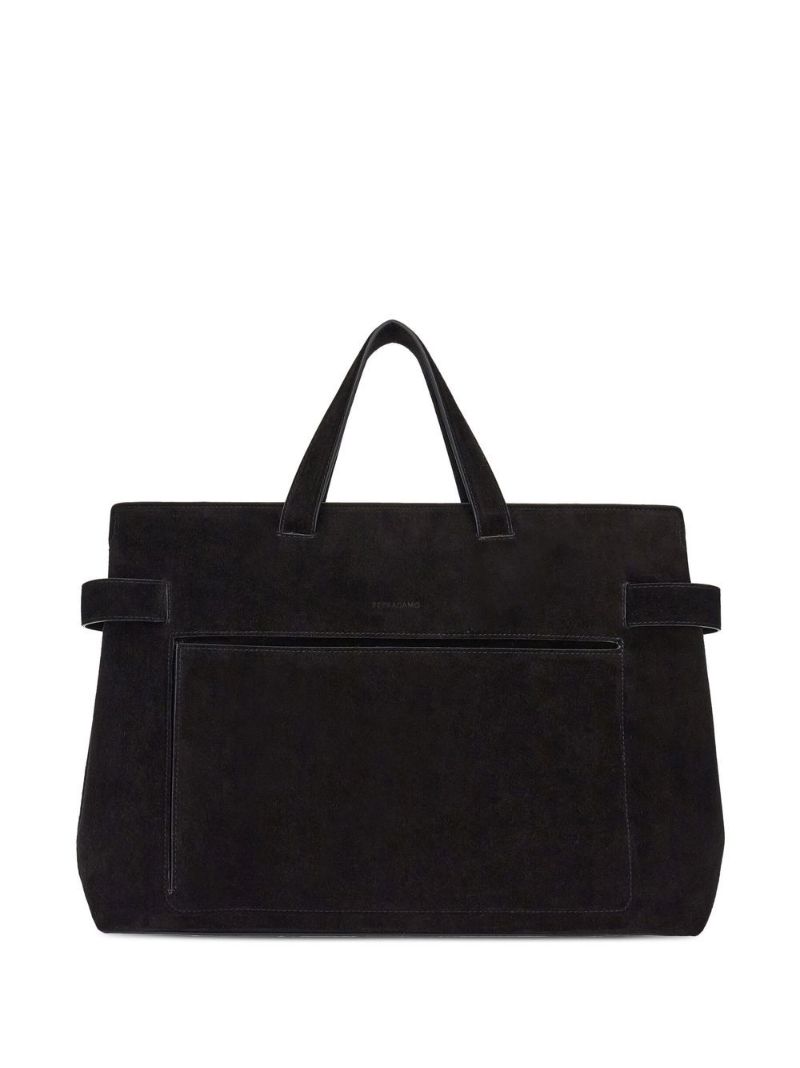 Black Gancini Suede Tote Bag