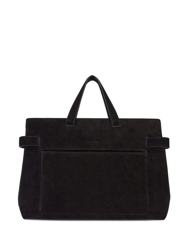 Black Gancini Suede Tote Bag