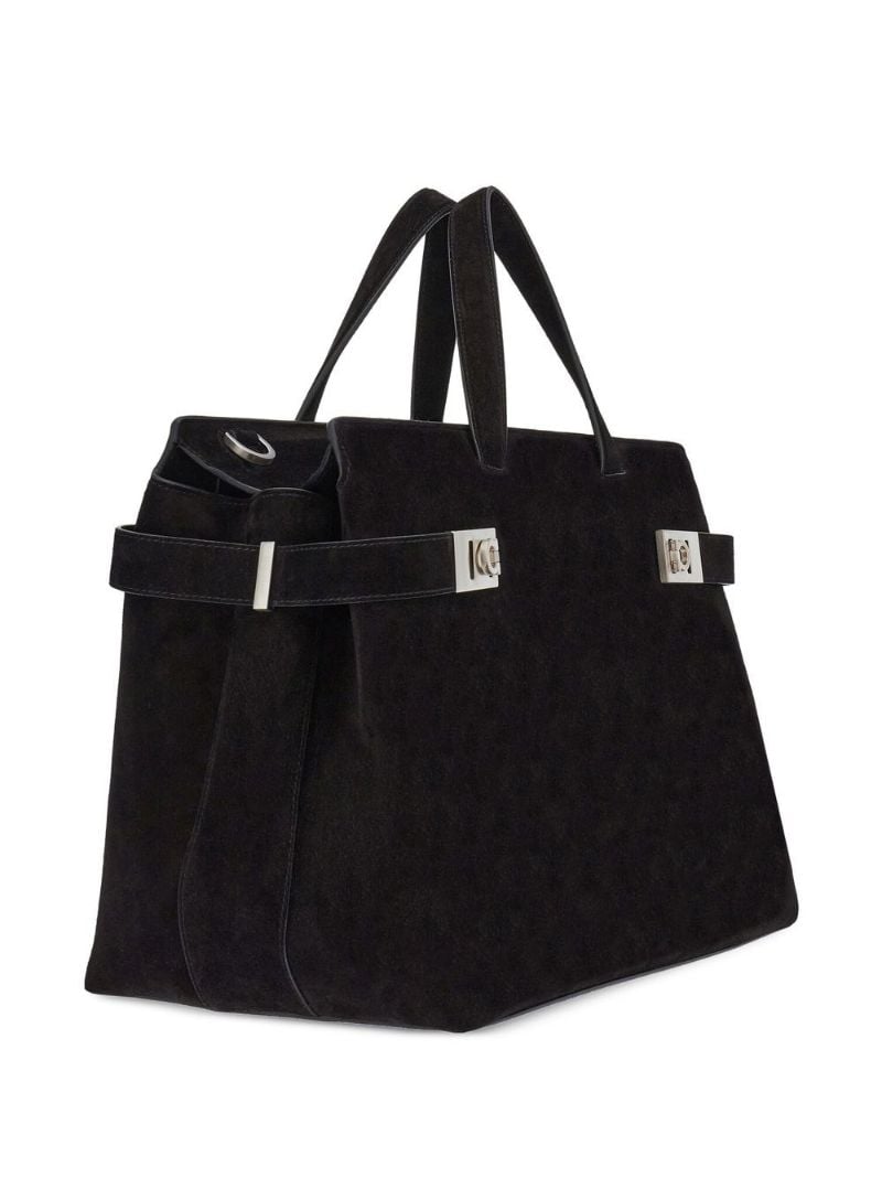 Black Gancini Suede Tote Bag