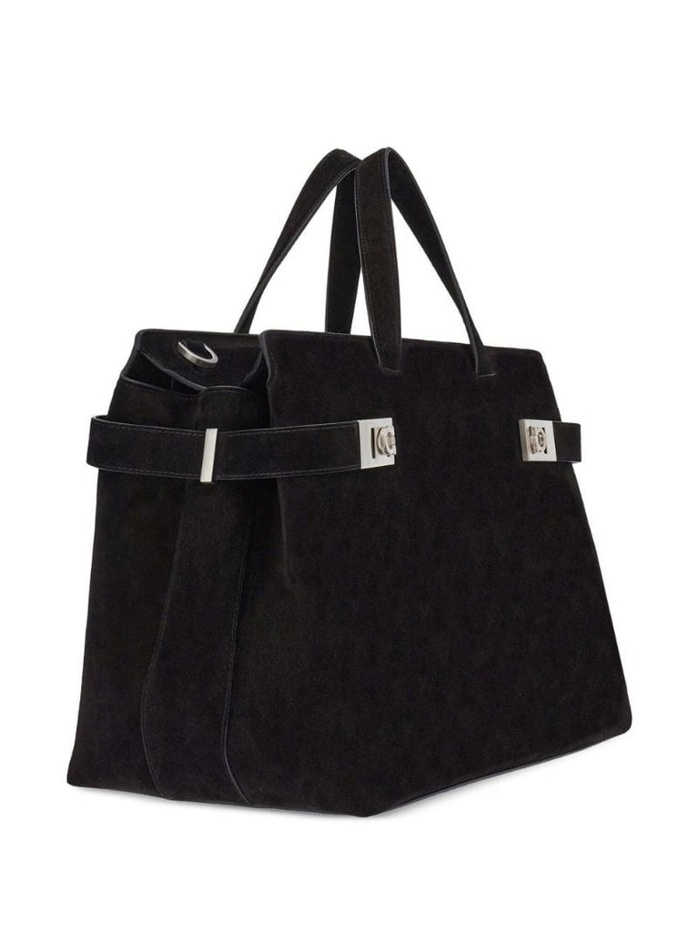 Black Gancini Suede Tote Bag