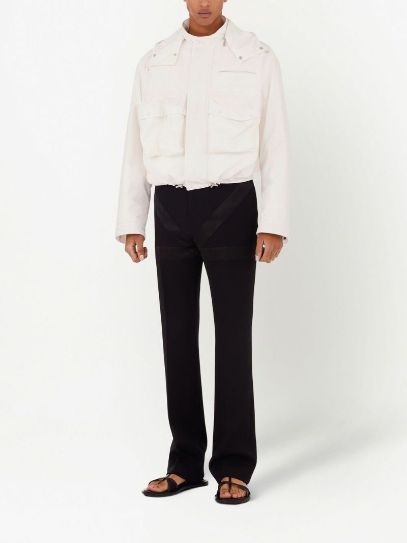 White Hooded Blouson Jacket