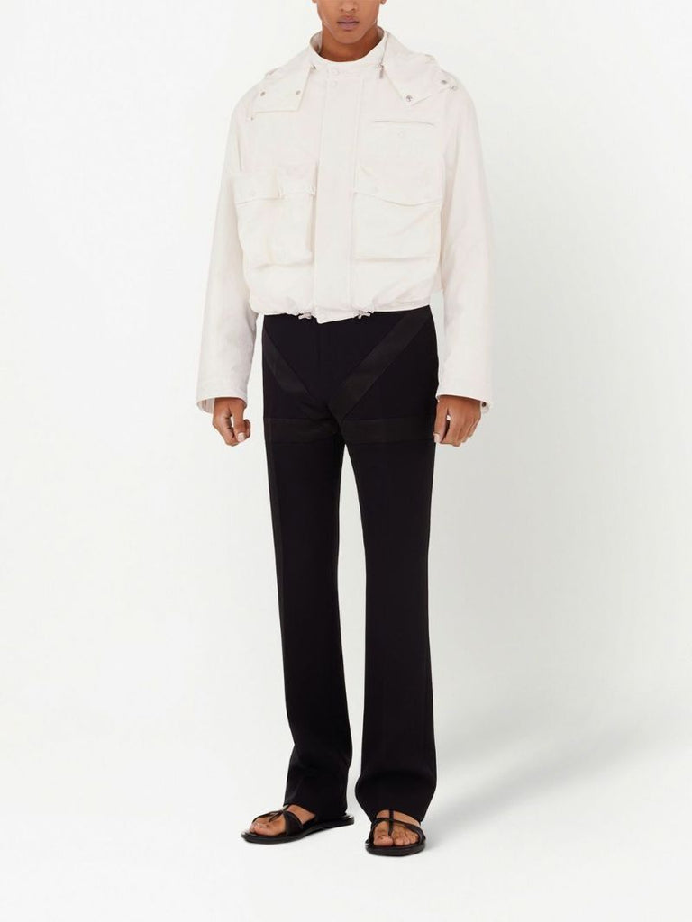 White Hooded Blouson Jacket