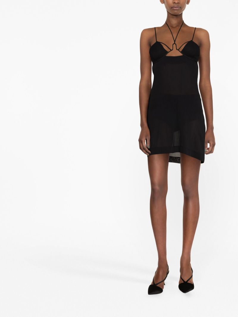 Black Underwire Strappy Mini Dress