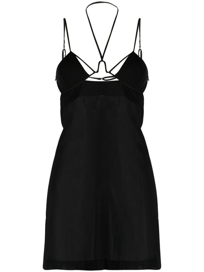Black Underwire Strappy Mini Dress