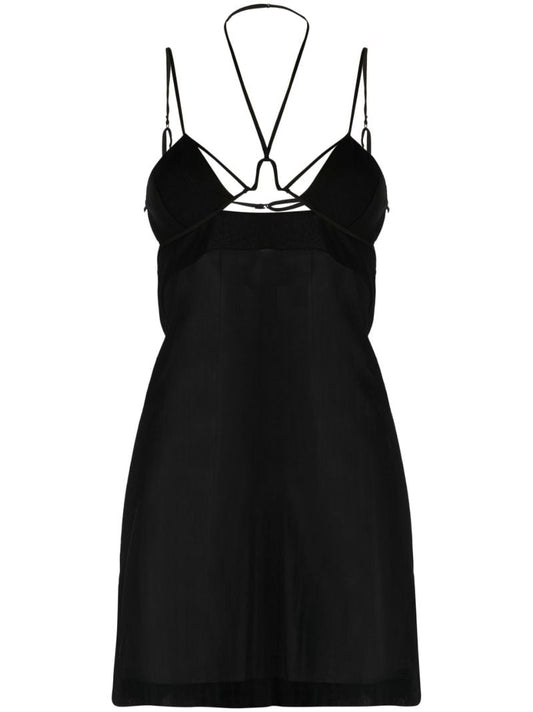 Black Underwire Strappy Mini Dress