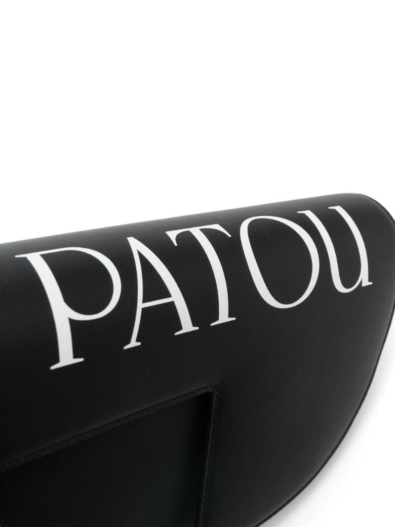 Black Logo-print Leather Shoulder Bag