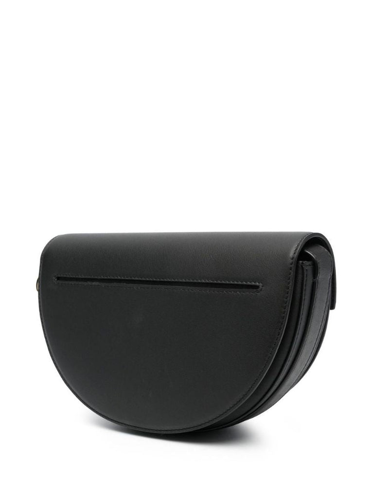 Black Logo-print Leather Shoulder Bag