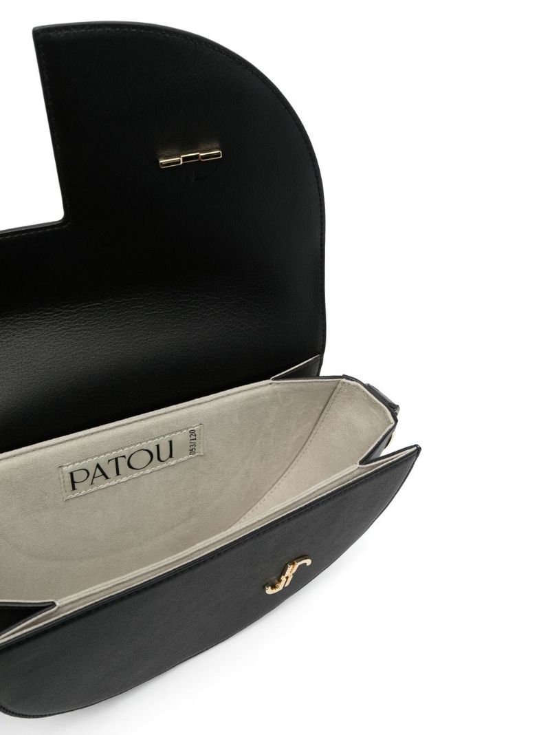 Black Logo-print Leather Shoulder Bag