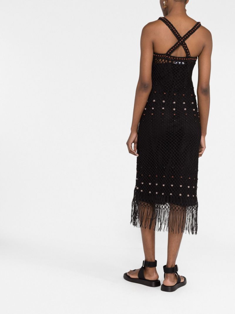 Black  Java Macrame Midi Dress
