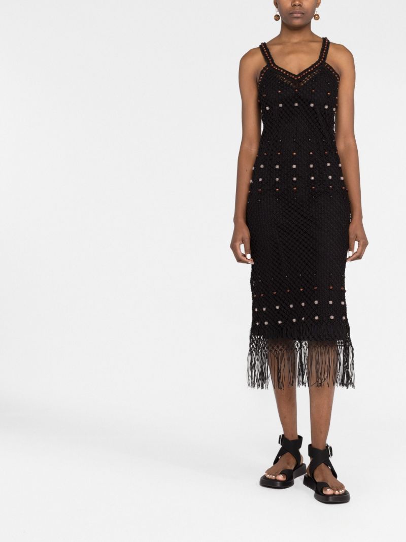 Black  Java Macrame Midi Dress