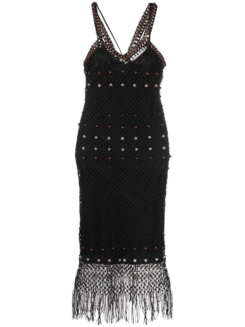 Black  Java Macrame Midi Dress