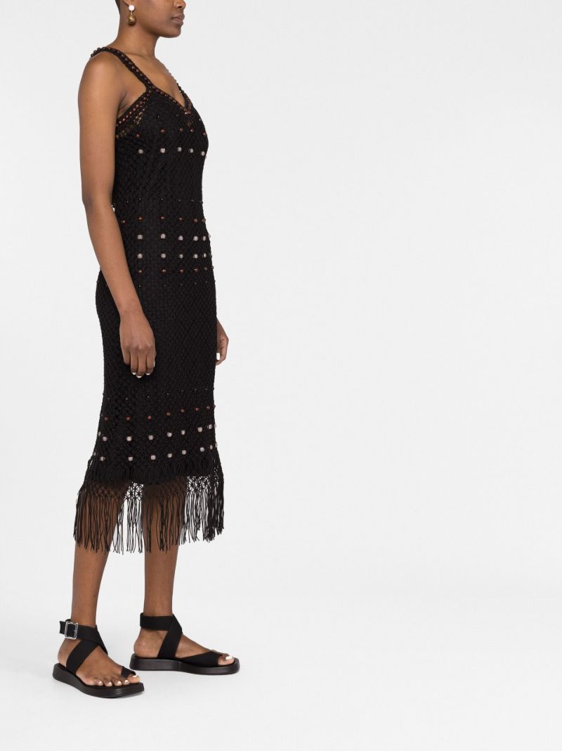 Black  Java Macrame Midi Dress