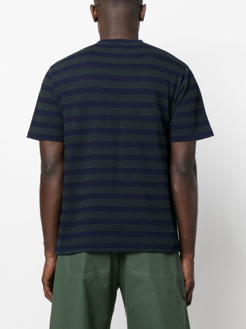 Blue Striped Cotton T-shirt