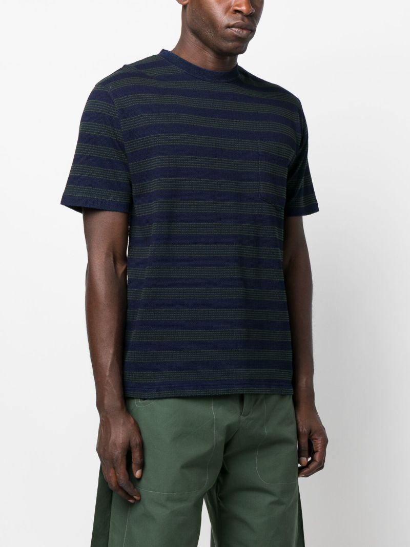 Blue Striped Cotton T-shirt