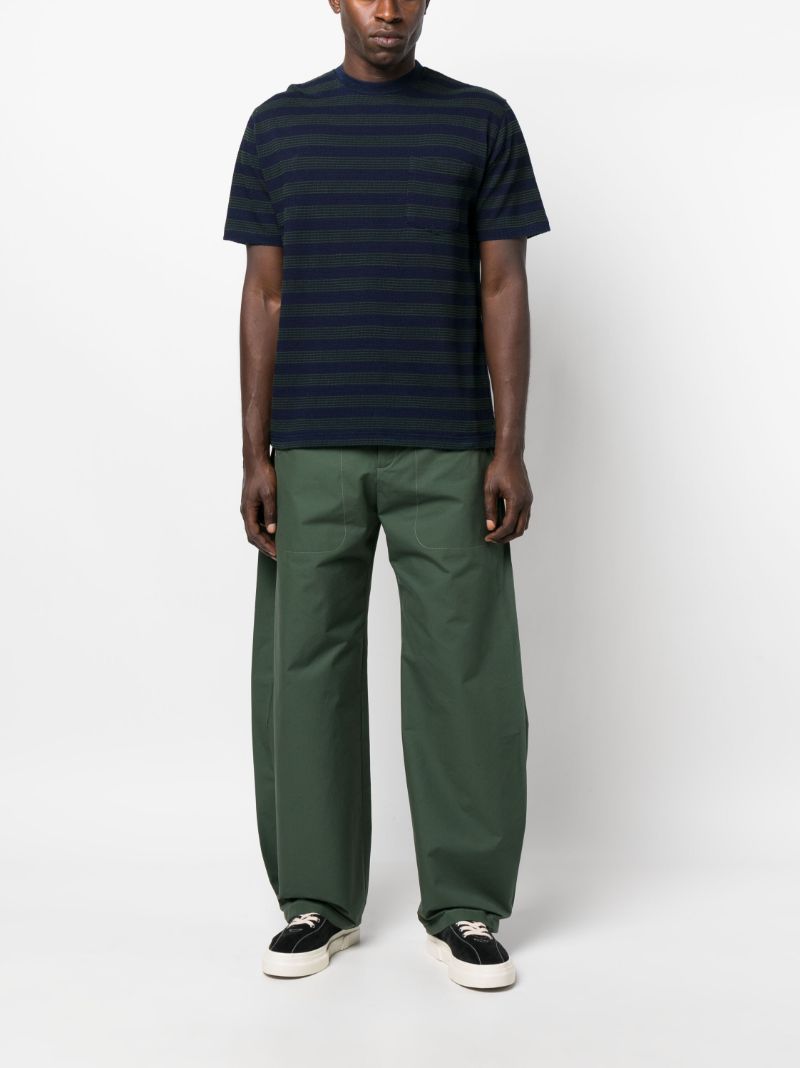 Blue Striped Cotton T-shirt
