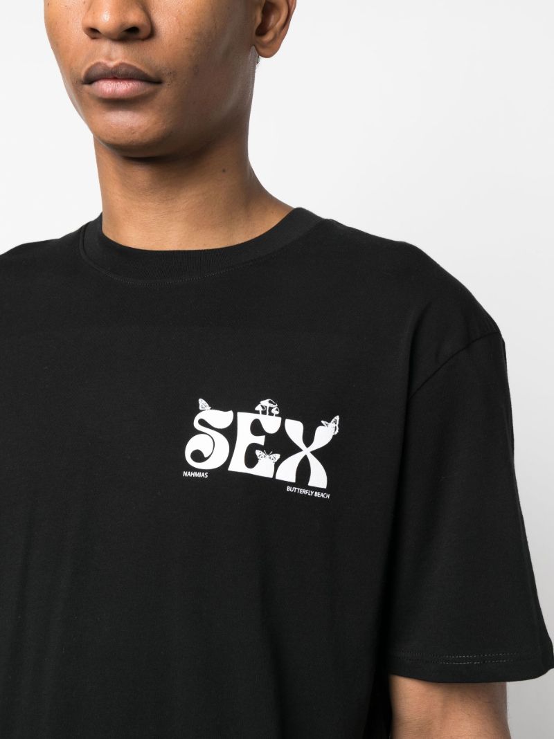 Black Slogan Print T-shirt