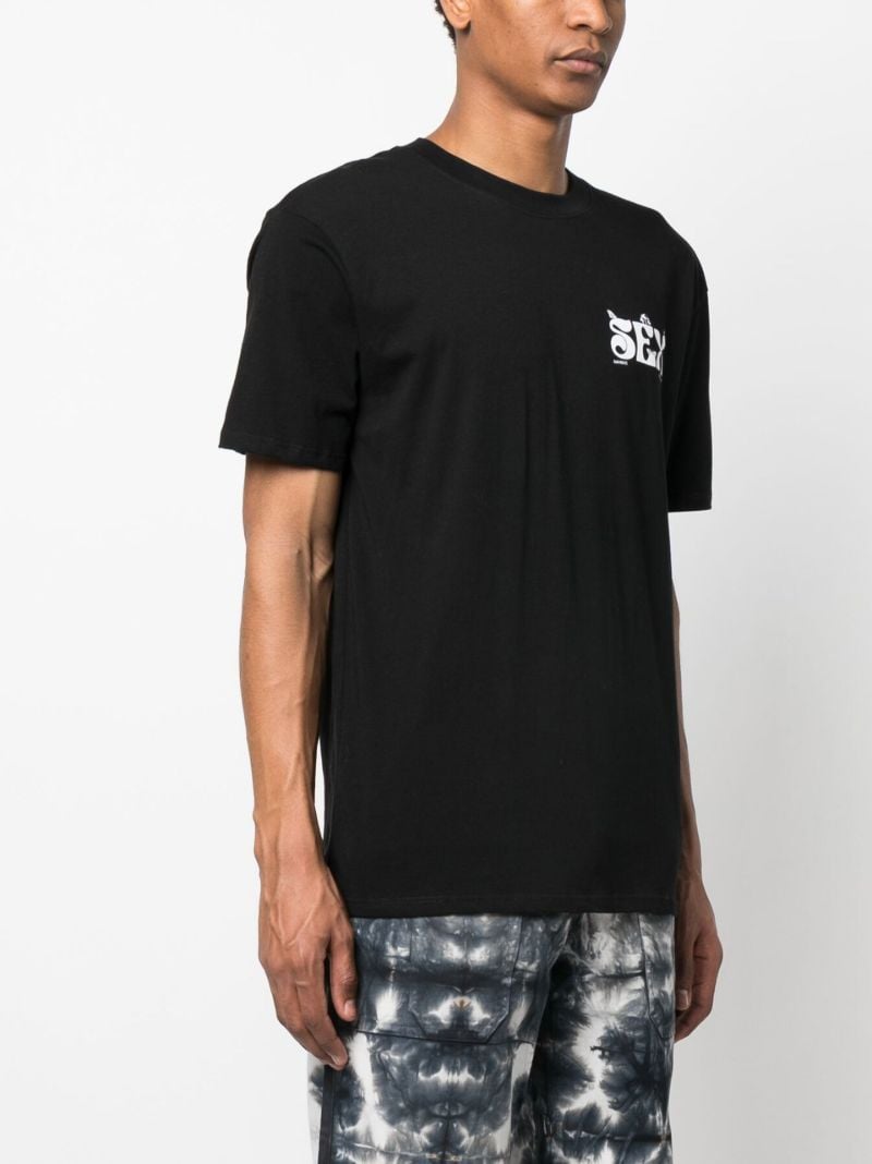 Black Slogan Print T-shirt