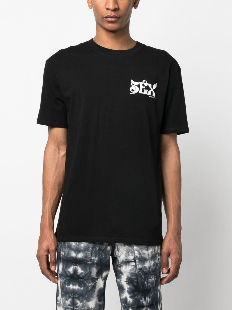 Black Slogan Print T-shirt