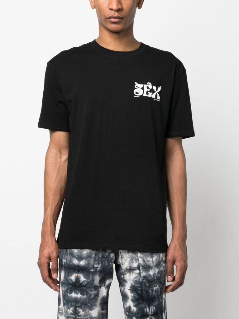 Black Slogan Print T-shirt
