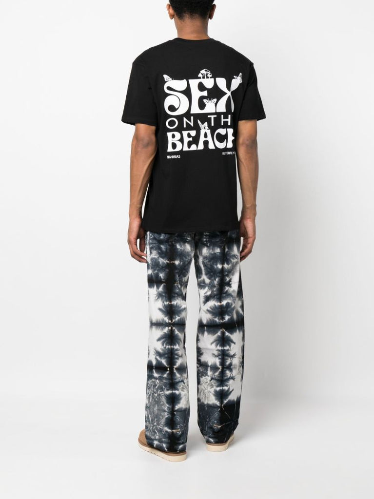 Black Slogan Print T-shirt