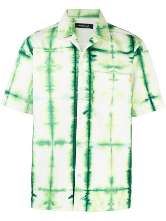 Green Tie-dye Short-sleeve Shirt