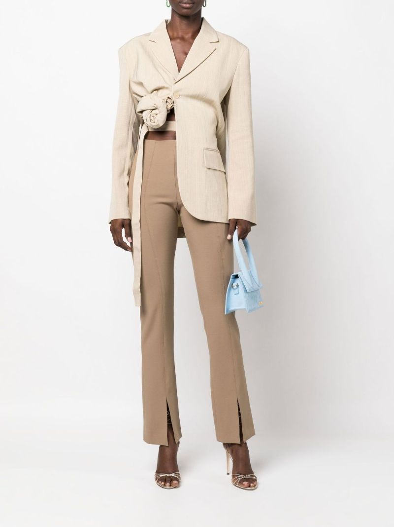 Neutral La Veste Baccala Knotted Blazer