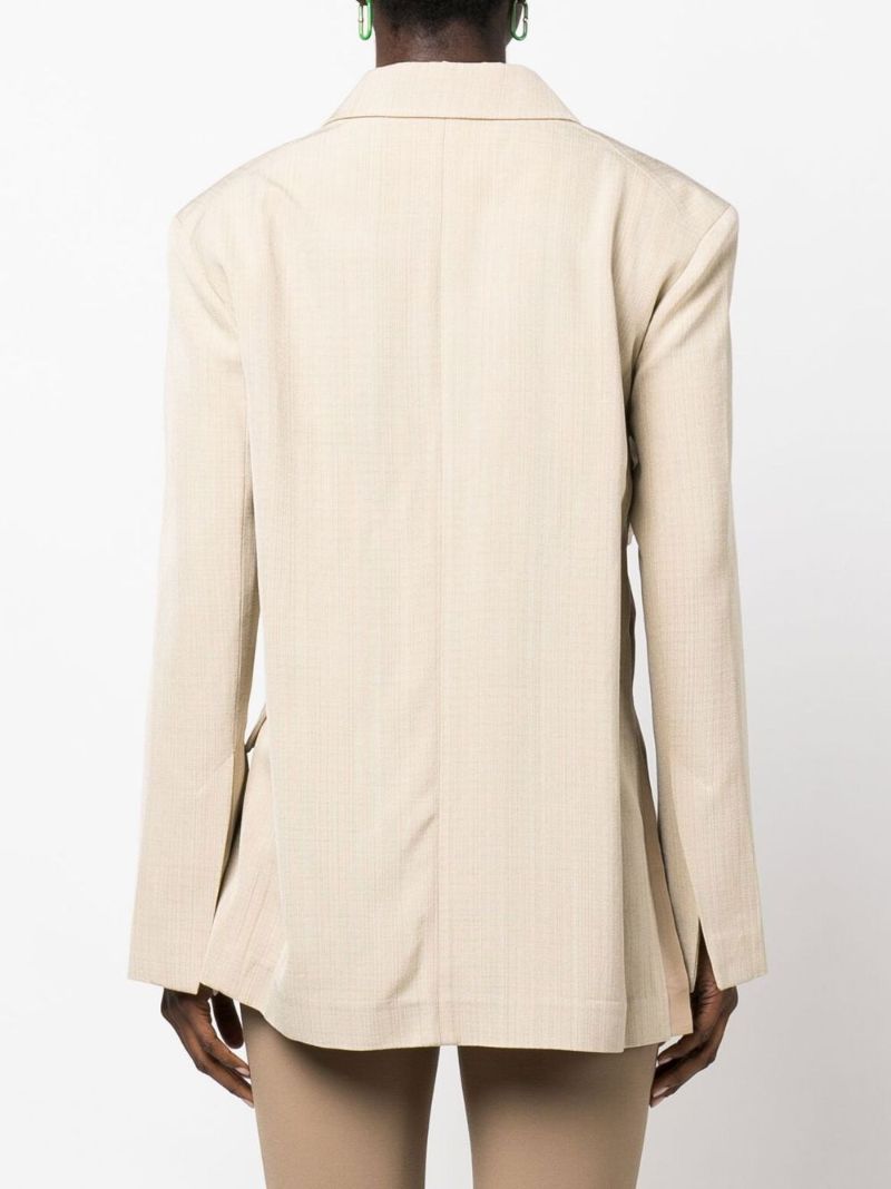 Neutral La Veste Baccala Knotted Blazer