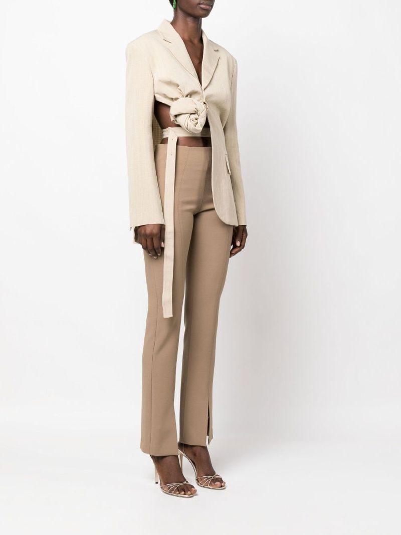Neutral La Veste Baccala Knotted Blazer