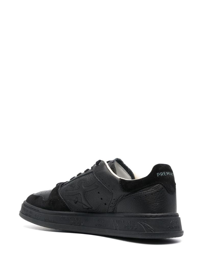 Black Quinn Leather Low-top Sneakers