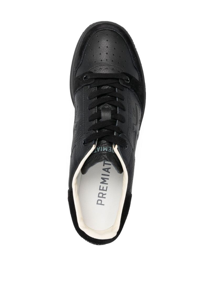 Black Quinn Leather Low-top Sneakers