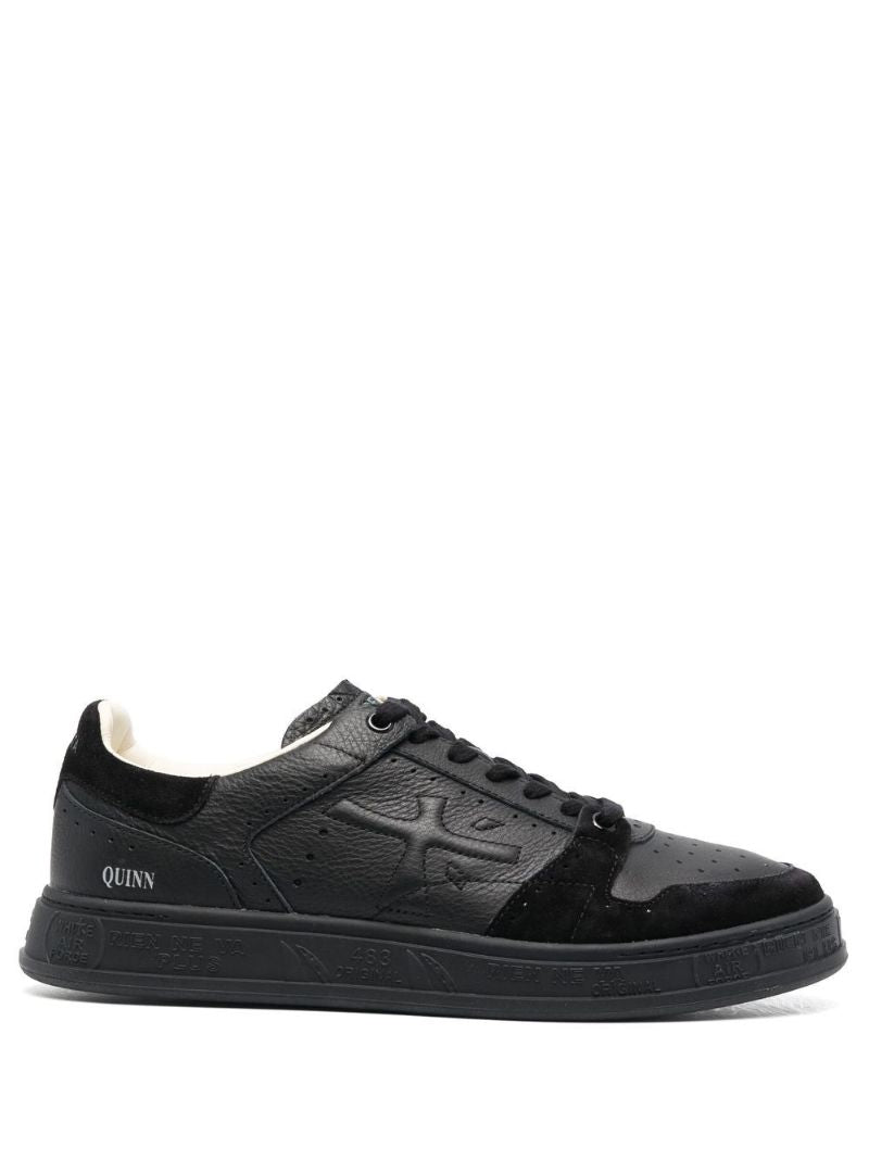 Black Quinn Leather Low-top Sneakers