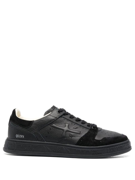 Black Quinn Leather Low-top Sneakers