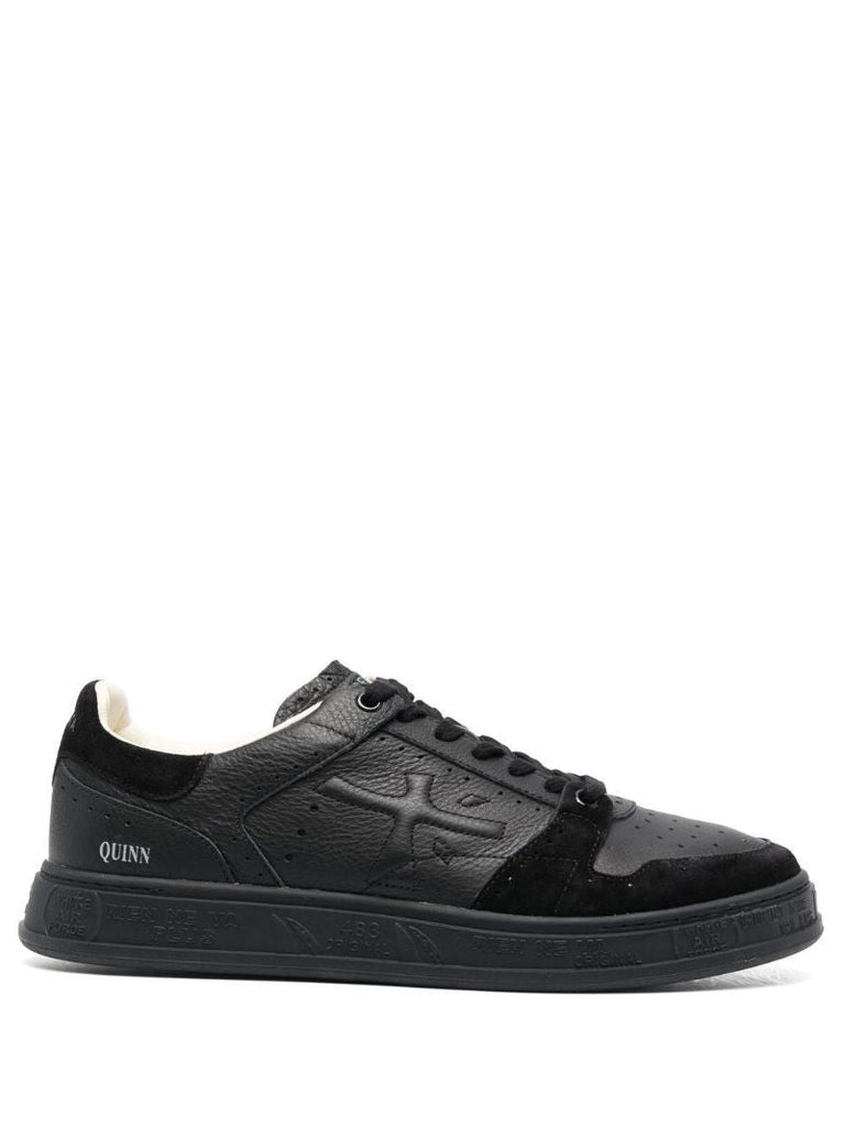 Black Quinn Leather Low-top Sneakers