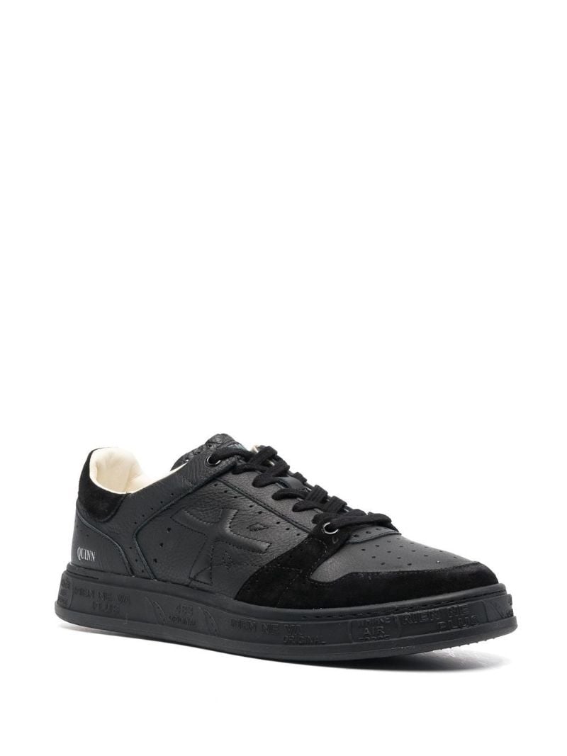 Black Quinn Leather Low-top Sneakers