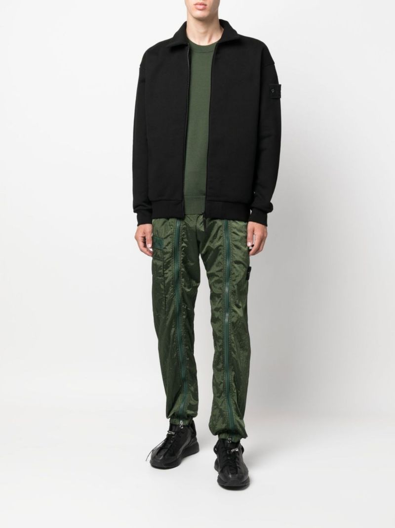 Black Ghost Piece Cotton Zip Sweatshirt