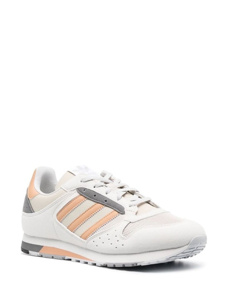 Grey Three-stripe Faux Leather Sneakers