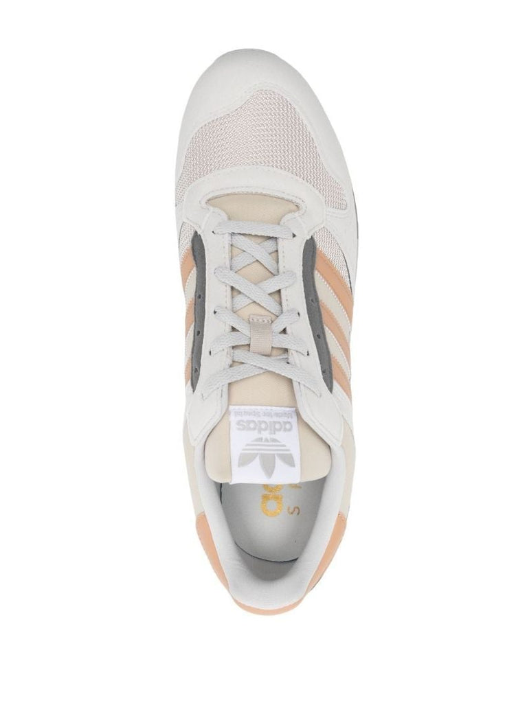 Grey Three-stripe Faux Leather Sneakers
