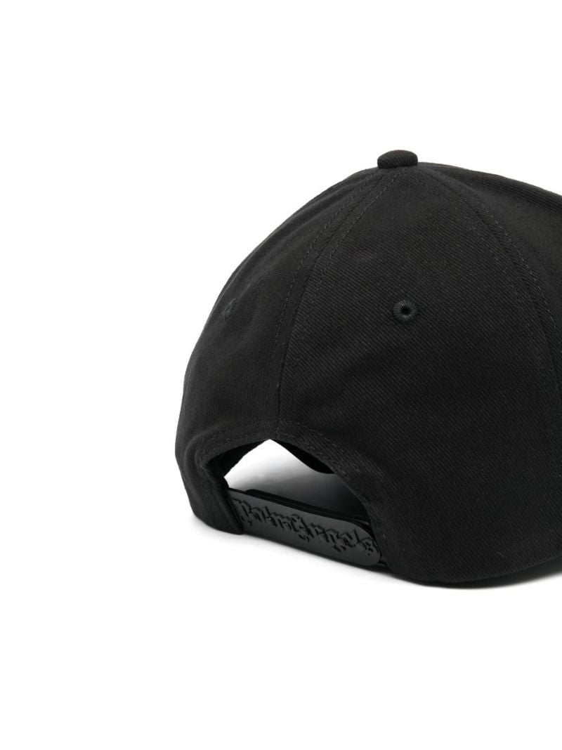 Black Embroidered Logo Cotton Baseball Cap