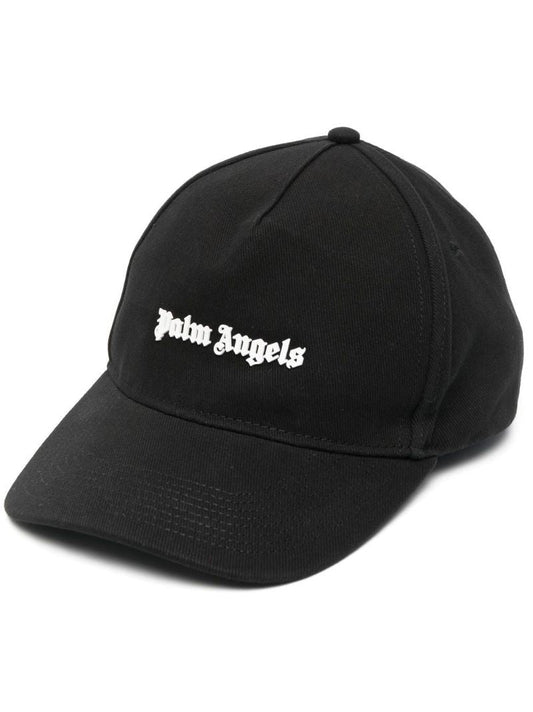 Black Embroidered Logo Cotton Baseball Cap